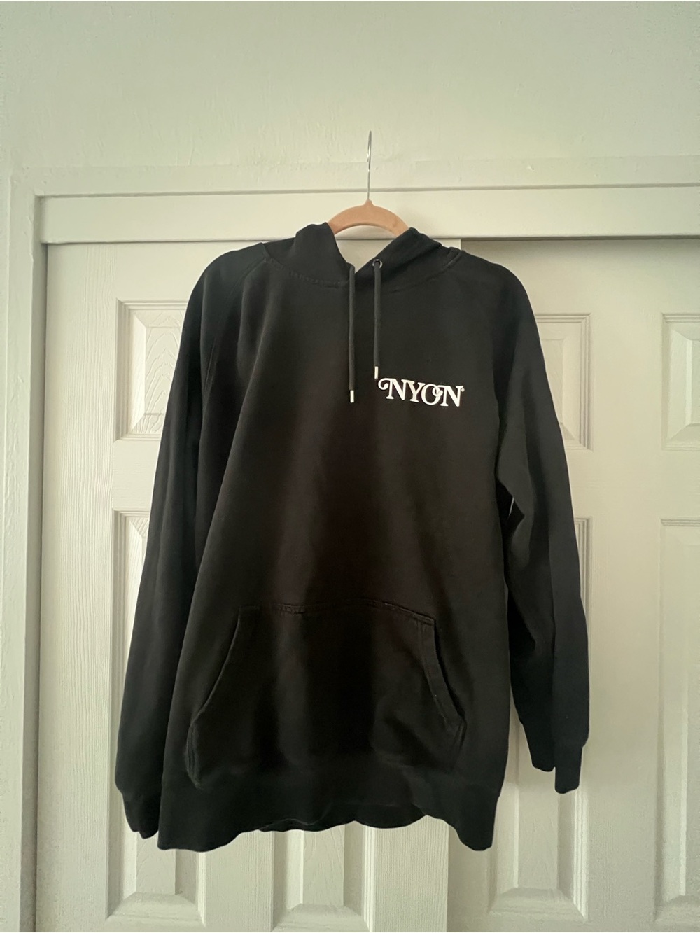 NYON Black Men's Pullover Hoodie with Front Logo